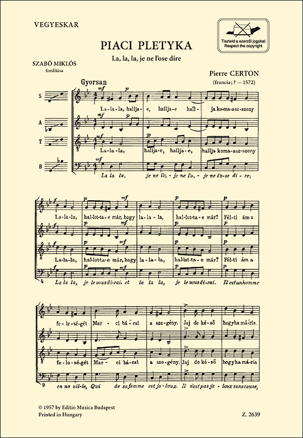 Piaci pletyka (La, la, la, je ne l'ose dire)