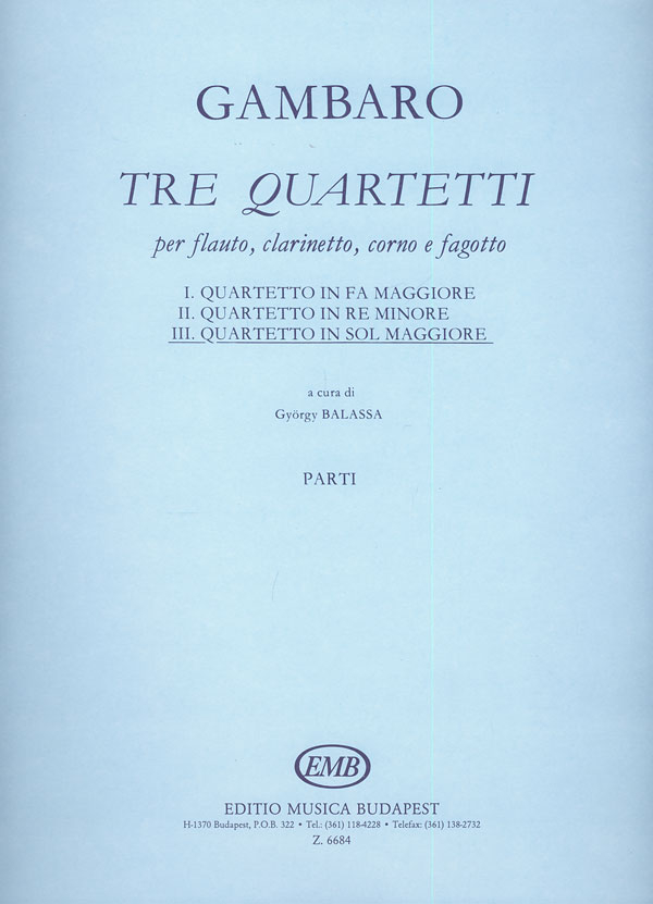 Quartetto in sol maggiore no.3 per flauto,