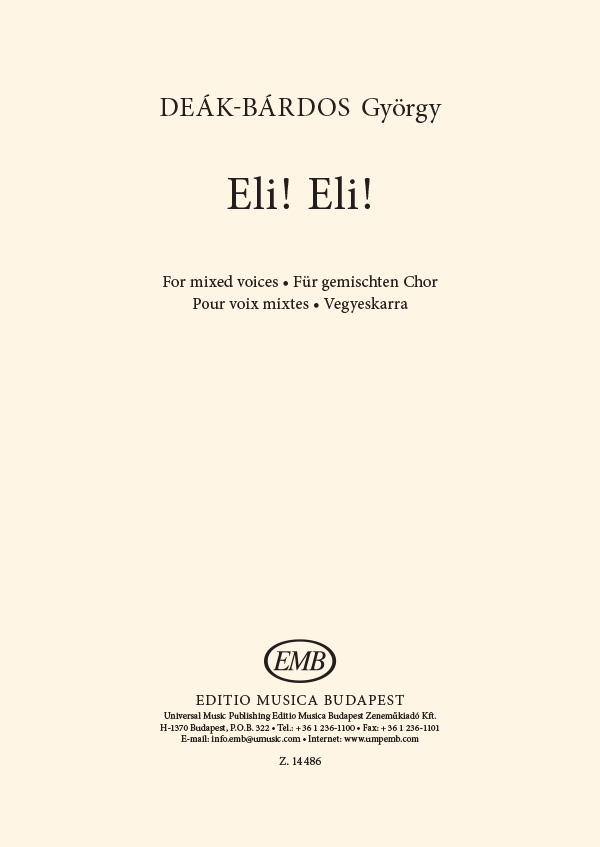 Eli eli für gem Chor a cappella