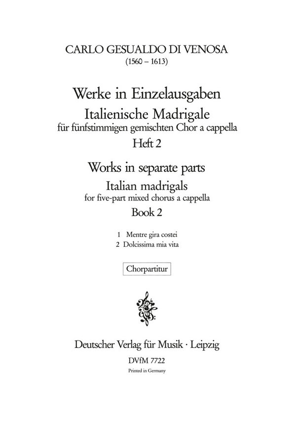 Italienische Madrigale  Heft 2