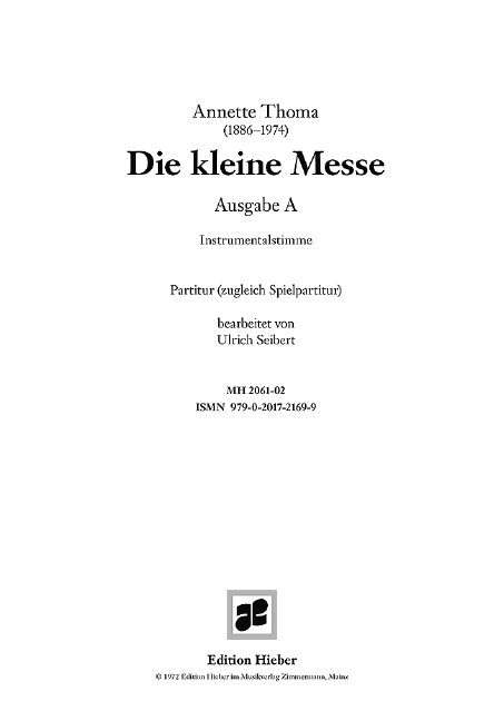 Die kleine Messe Ausgabe A