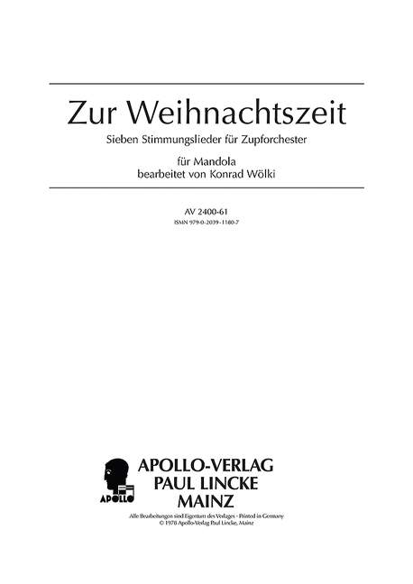 Zur Weihnachtszeit op.95