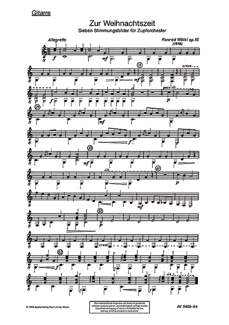 Zur Weihnachtszeit op.95