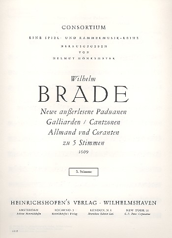 Neue auserlesene Paduanen, Galliarden, Cantzonen, Allmand und