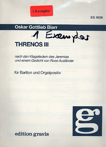 Threnos 3 für Bariton und Orgelpositiv