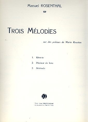 3 Mélodies sur des poèmes de Marie Roustan