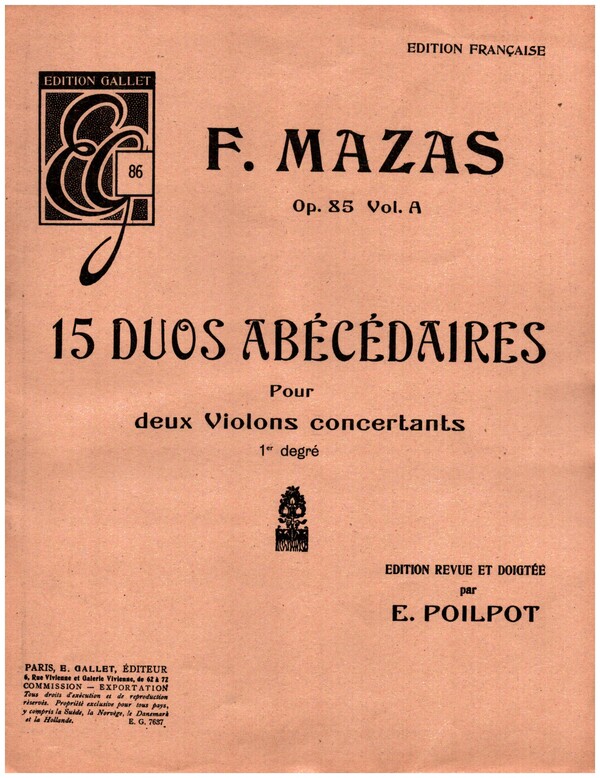 15 Duos abécédaires op.85a