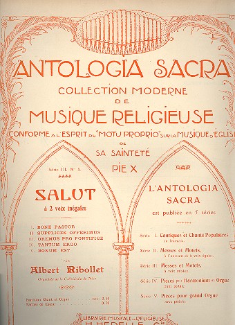 Salut pour 5 voix inégales et orgue