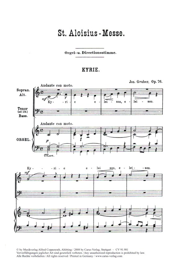 St. Aloisius-Messe op.76