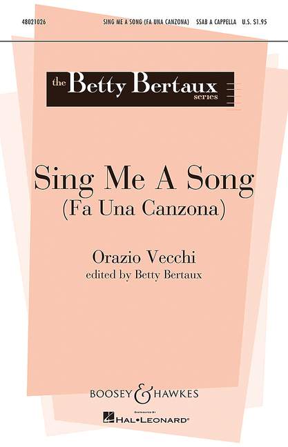 Vecchi, Orazio: Sing Me A Song