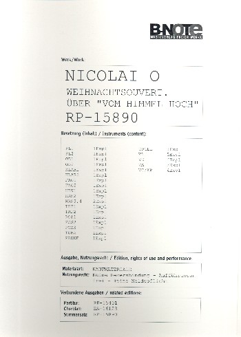 Weihnachtsouvertüre über Vom Himmel hoch