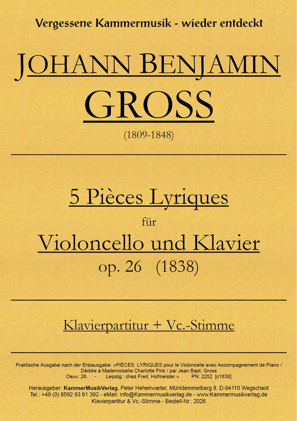 5 Pièces Lyriques op.26