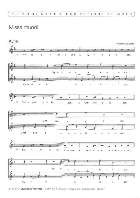 Missa mundi / Vierte Choralmesse