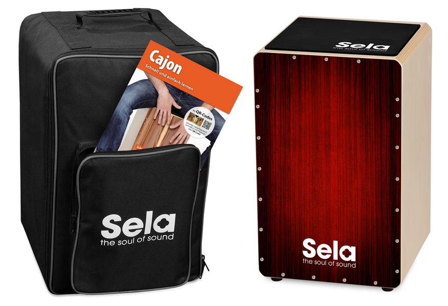 Varios Bundle Red  (Cajon, Rucksack, Pad und Schule)