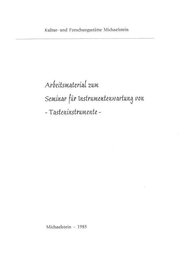 Thomas Buchholz, Arbeitsmaterial zum Seminar