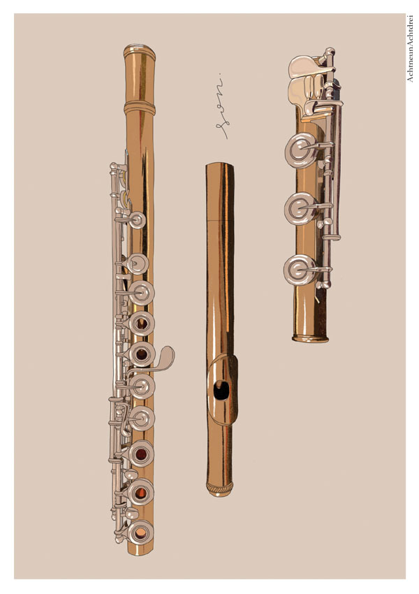 Illustrated Postcard Flöte 1