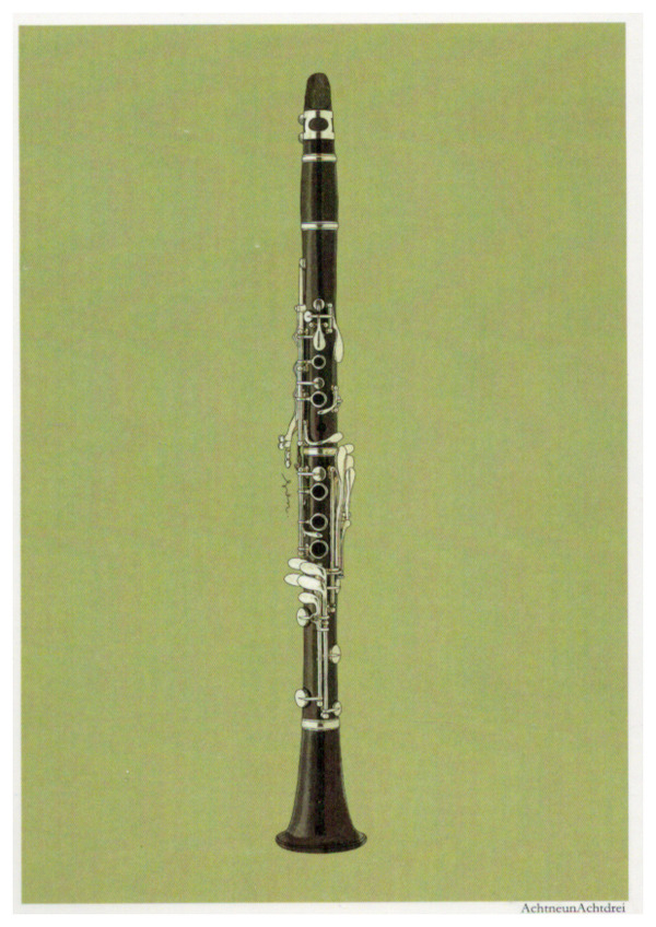 Illustrated Postcard Klarinette 2