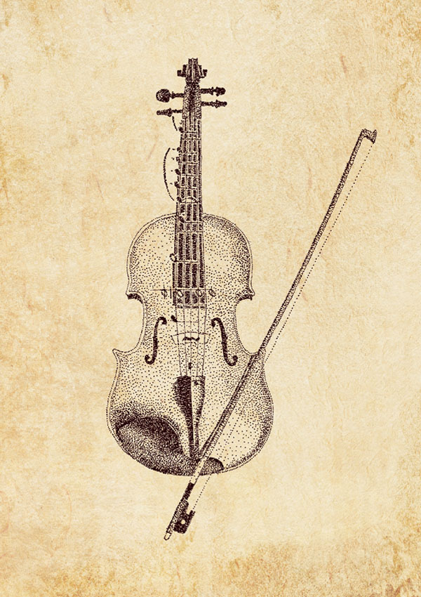 Pointillism Postcard  Bratsche