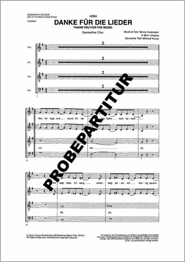 Danke für die Lieder