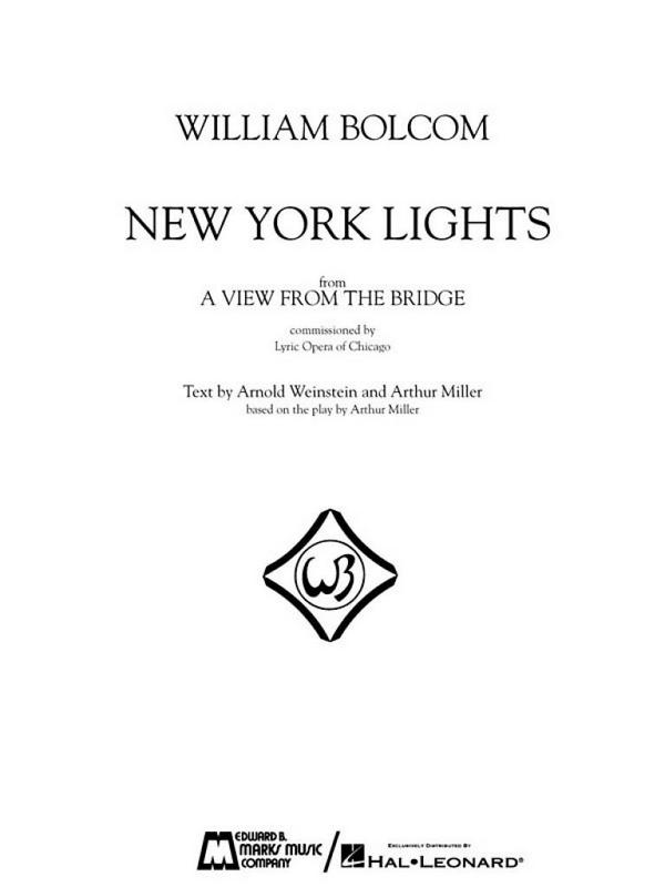 William Bolcom William Bolcom - New York Lights
