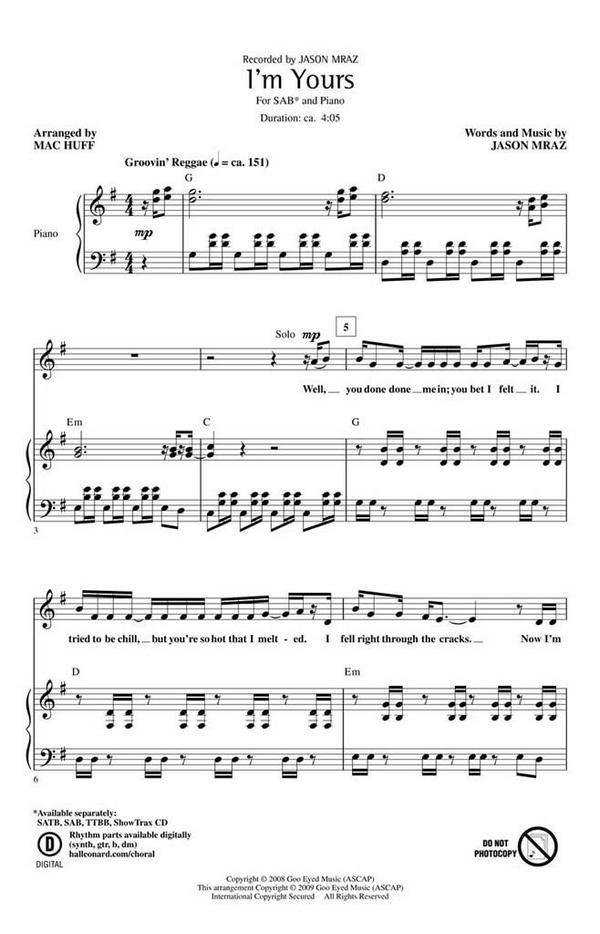 Jason Mraz I'm Yours