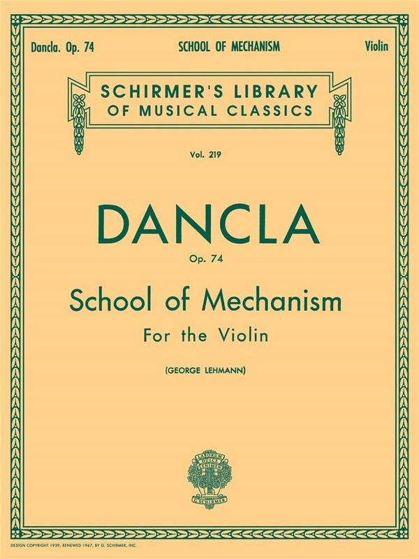 Charles Dancla, School of Mechanism, Op. 74