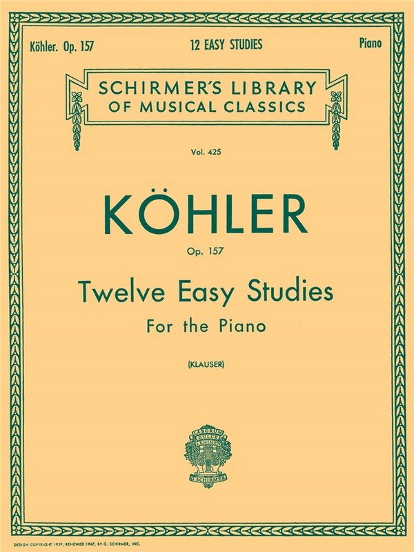 Louis Köhler, 12 Easy Studies, Op. 157