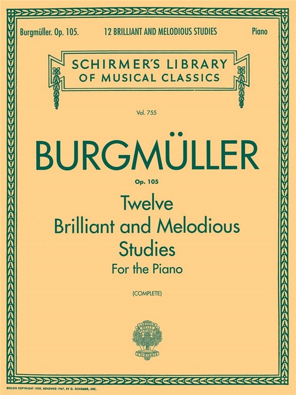 Friedrich Burgmüller, 12 Brilliant and Melodious Studies, Op. 105