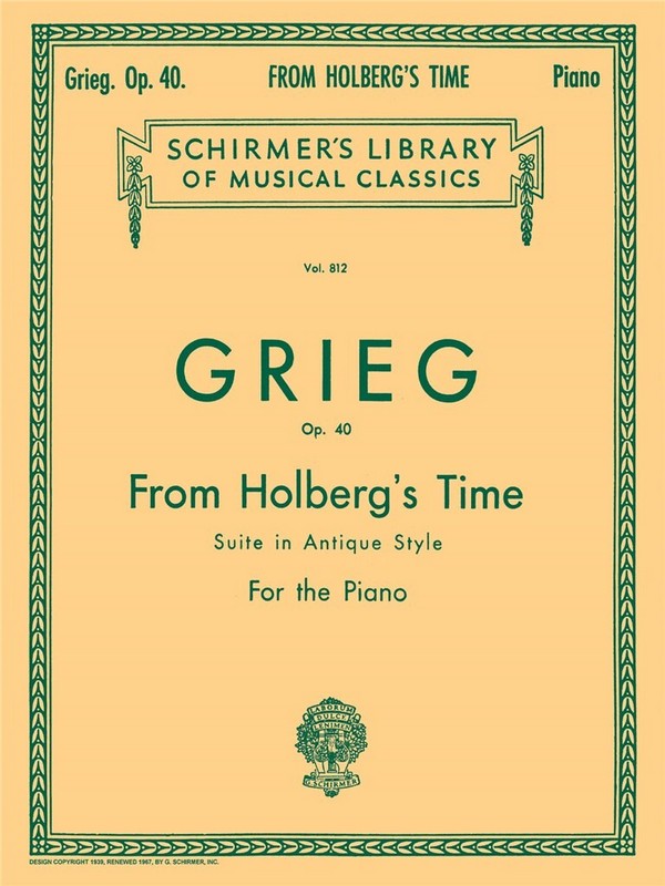 Edvard Grieg, From Holberg's Time