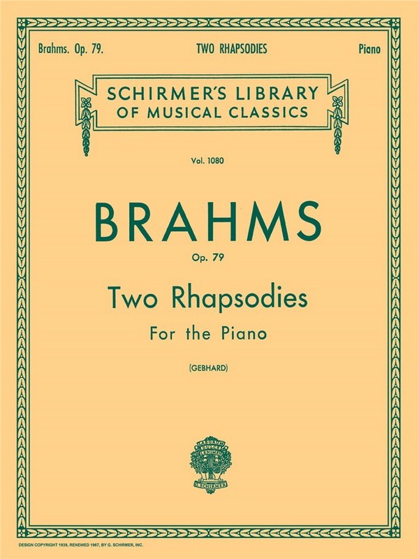 Johannes Brahms, Two Rhapsodies Op.79