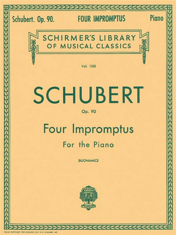Franz Schubert, Four Impromptus For Piano Op.90