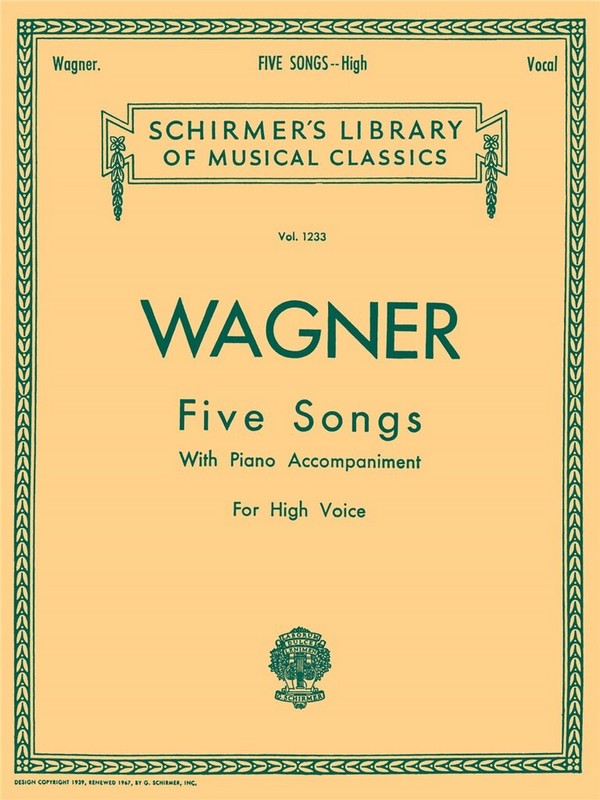 Richard Wagner, Five Songs For High Voice