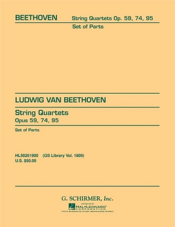 Ludwig van Beethoven, String Quartets Op.59, Op.74 And Op.95
