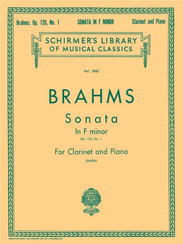 Johannes Brahms, Sonata For Clarinet & Piano In F Minor