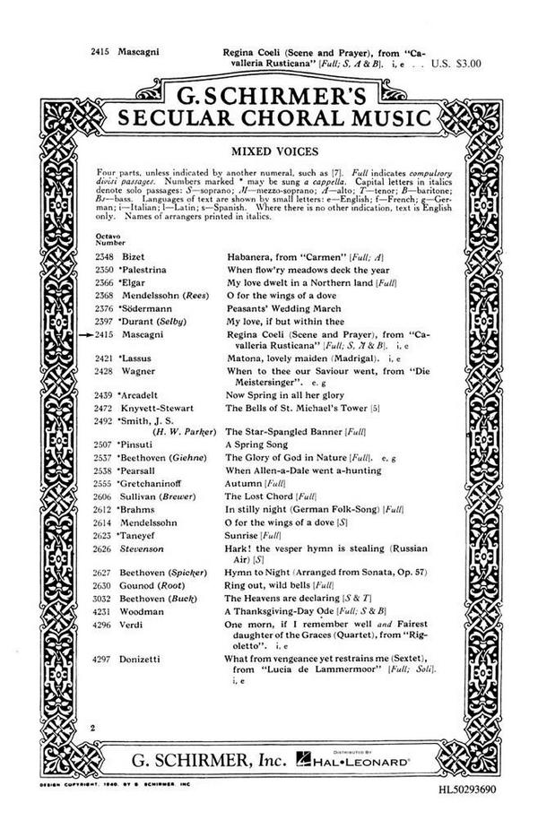 Regina Coeli (Scene And Prayer)