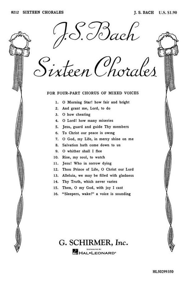 Johann Sebastian Bach, Sixteen Chorales - SATB Octavo