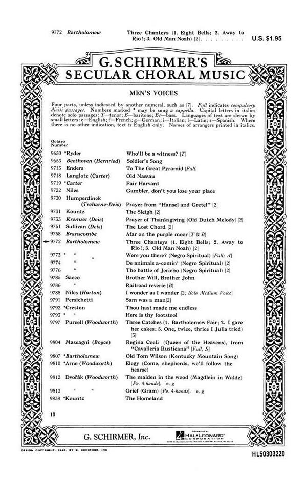 Traditional, Three Chanteys