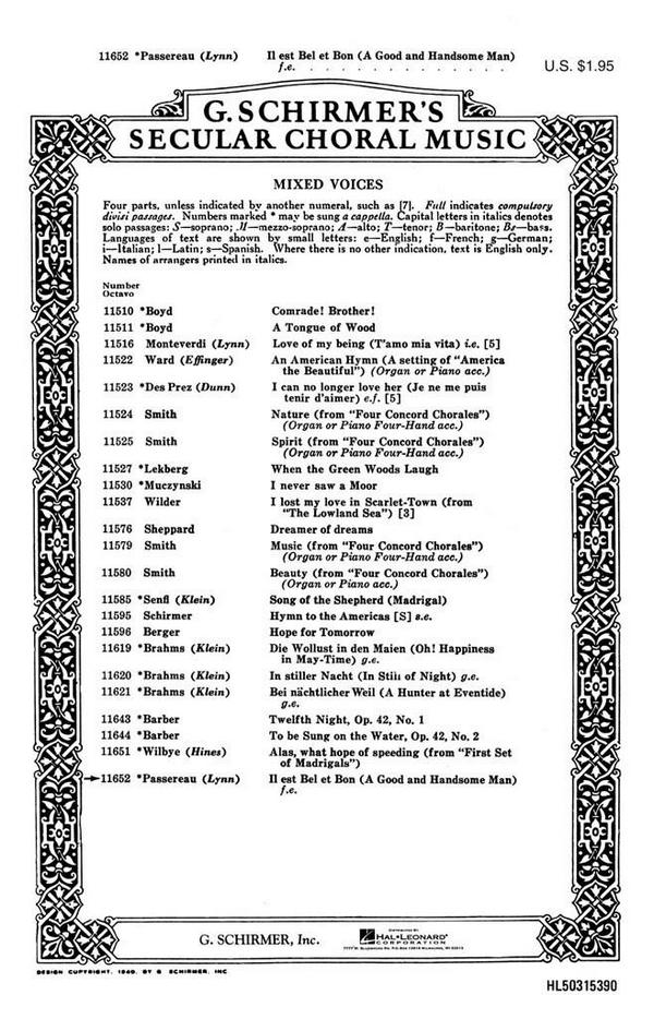 Il Est Bel Et Bon - A Good And Handsome Man