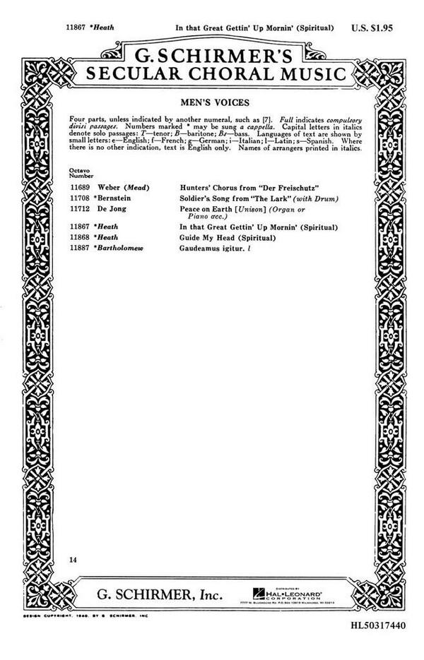 Traditional, In That Great Gettin' Up Mornin'