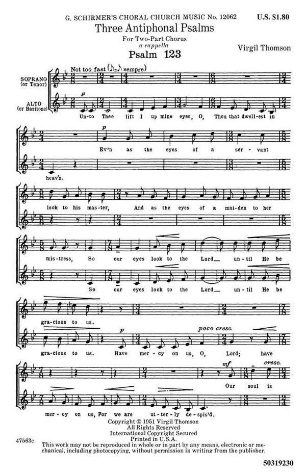 Virgil Thomson, Three Antiphonal Psalms