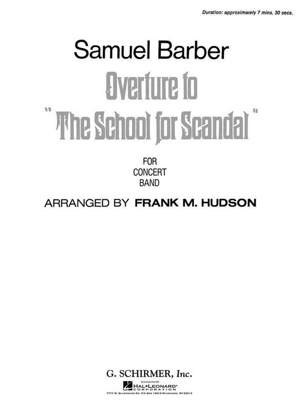 Samuel Barber, Overture To School For Scandal