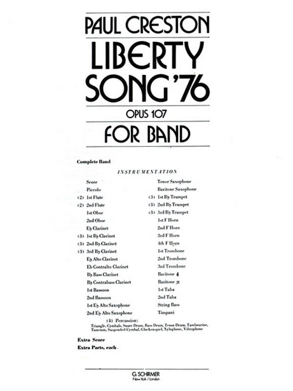 Paul Creston, Liberty Song