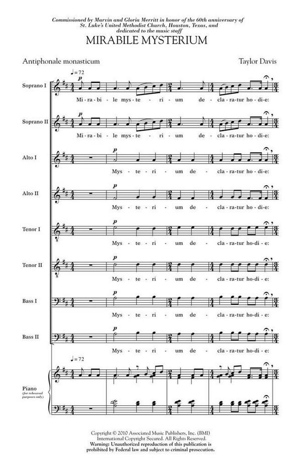 Taylor Davis, Mirabile Mysterium