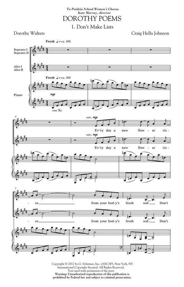 Craig Hella Johnson, Dorothy Poems