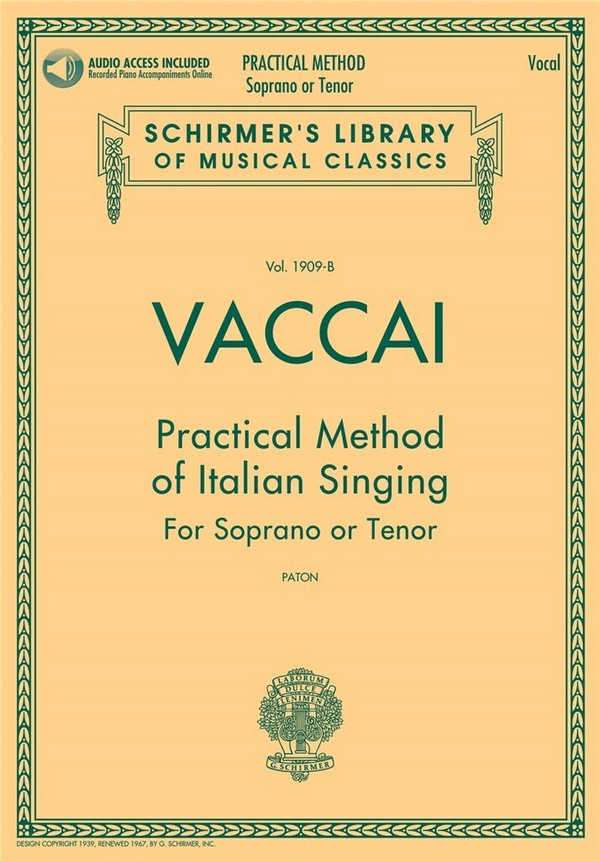 Nicola Vaccai, Practical Method of Italian Singing