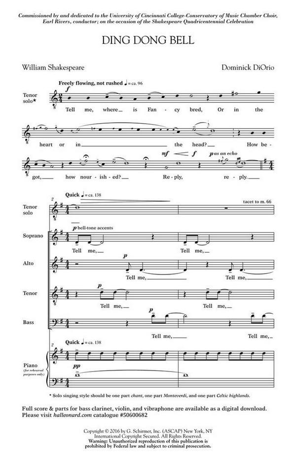 Dominick DiOrio, Ding, Dong, Bell
