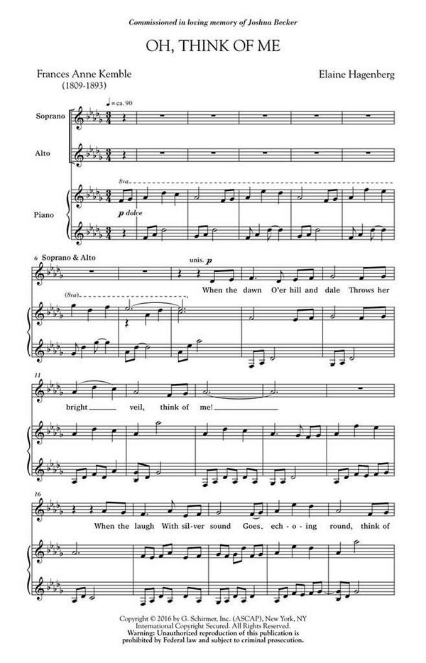 Elaine Hagenberg, Oh, Think of Me