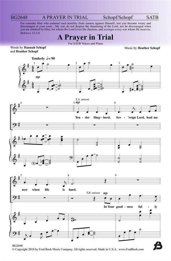 Heather Schopf, A Prayer In Trial