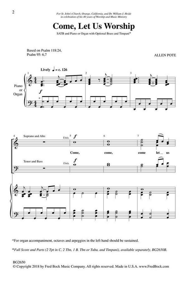 Allen Pote, Come, Let Us Worship