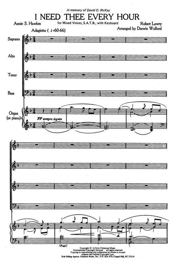 Robert Lowry, I Need Thee Every Hour